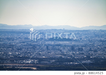 岐阜城天守閣から見た濃尾平野　小牧山 88614525