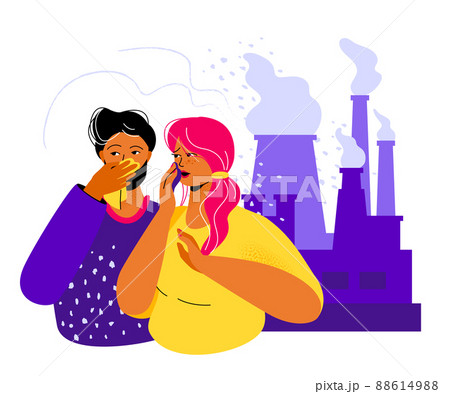 Air pollution - colorful flat design style illustration 88614988