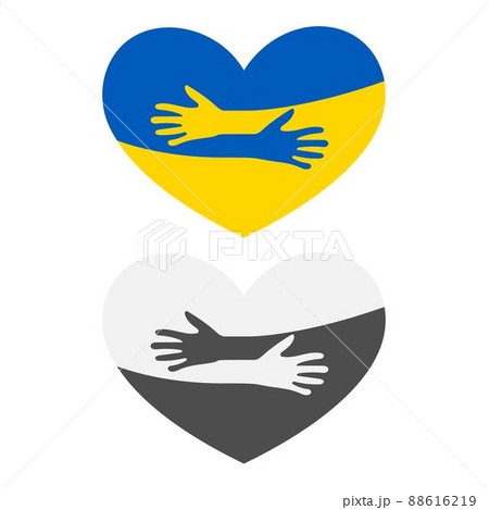 Ukraine heart with hug hands 88616219