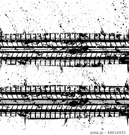White grunge rectangle tire track 88616935