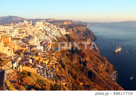 Santorini coastline at the sunset Santorini coastline at the sunset 88617759
