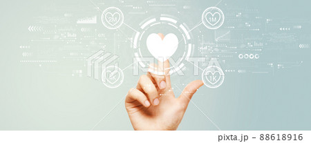 Get more likes concept with hand pressing a button Get more likes concept with hand pressing a button 88618916