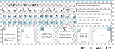 Set of numbers and frame design 88619126