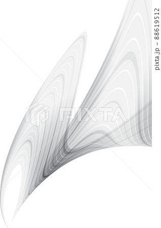 Abstract curved lines grey striped white background 88619512