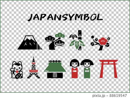 伝統　日本　シンボル　セット　アイコン 88619547