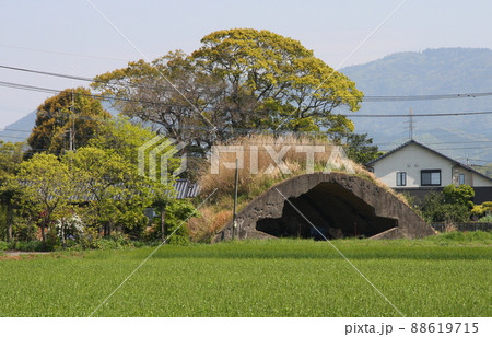 麦畑の中に残る、宇佐海軍航空隊の掩体壕 麦畑の中に残る、宇佐海軍航空隊の掩体壕 88619715
