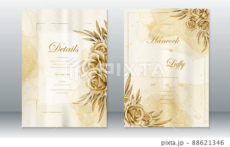 Wedding invitation card template vintage designのイラスト素材