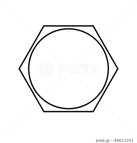 Bolt head, line icon. Screw twisted in surface, isolated. Vector. 88623261