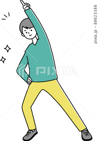 大人の男性　No.1指差しポーズ　線あり 88623388