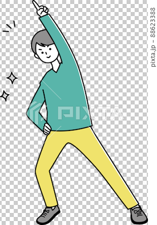 大人の男性　No.1指差しポーズ　線あり 88623388