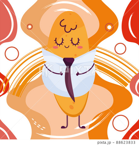 Isolated happy empanada with a tie cute bakery character Vector Isolated happy empanada with a tie cute bakery character Vector 88623833