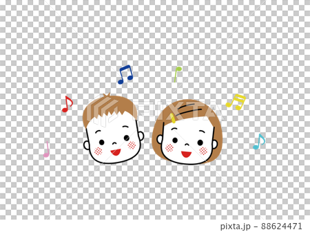 兒童唱歌的音符 88624471