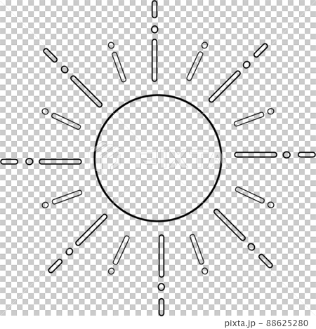 art materials clipart black and white sun