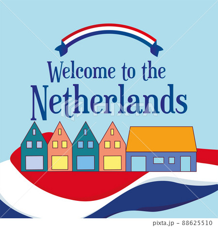 Welcome to netherlands concept Group of traditional residential buildings Vector Welcome to netherlands concept Group of traditional residential buildings Vector 88625510