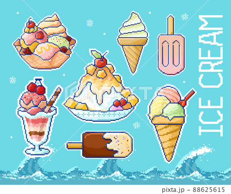 Pixel summer ice cream set Pixel summer ice cream set 88625615