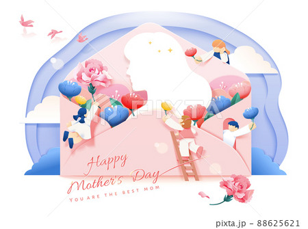 Elegant paper cut Mother's Day card 88625621
