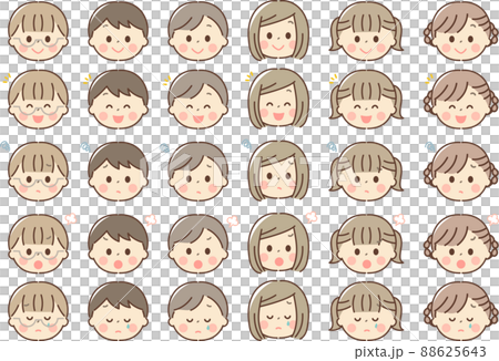 Children's facial expression icon set 88625643
