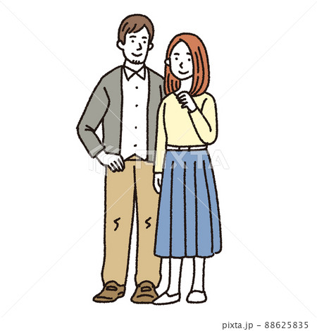 シンプルな若いカップルのイラストのイラスト素材 6255