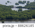 6月の北海道・大沼公園　大沼を走る特急列車 88626185