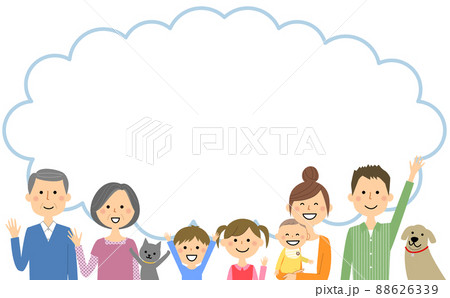 家族　三世代　ふきだし 88626339