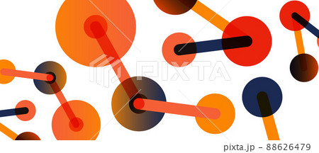 Abstract background. Round dots connected by lines. Trendy techno business template for wallpaper, banner, background or landing 88626479