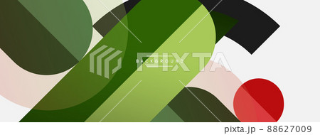 Geometric shapes composition abstract background. Circles lines and rectangles. Vector illustration for wallpaper banner background or landing page 88627009
