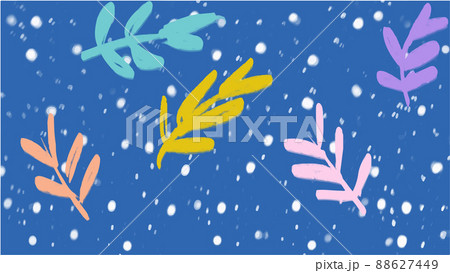 Hello Spring hand sketched background. vintage lettering banner poster template background. Leave pattern 88627449