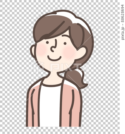 上を向いている女性 88628694