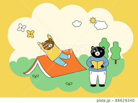 子供 クマ 読書 88629340