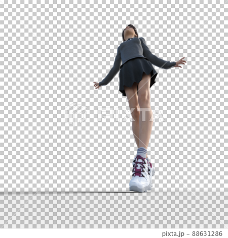 見上げる女子高生　perming3DCGイラスト素材 88631286