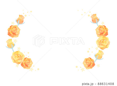 父の日の黄色いバラの花のベクターイラストフレーム背景 88631408