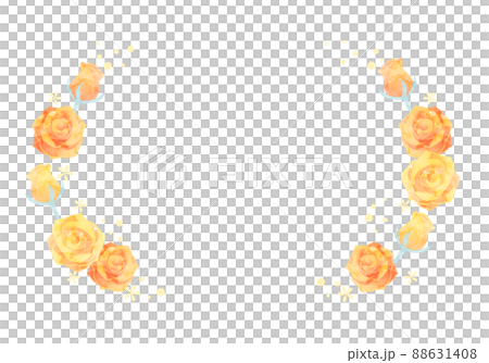 父の日の黄色いバラの花のベクターイラストフレーム背景 88631408