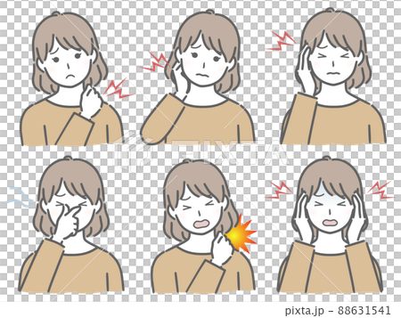 色々な部分が痛む私服の若い女性 88631541