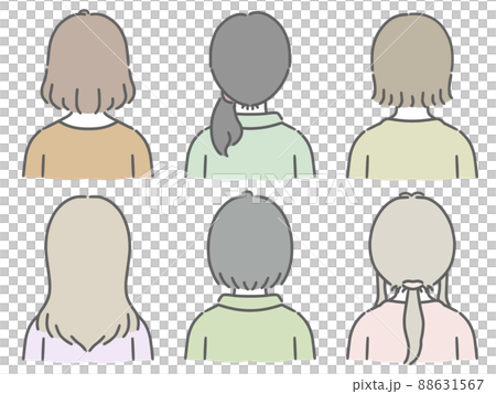 Young woman's backward facing upper body set (plain clothes) 88631567