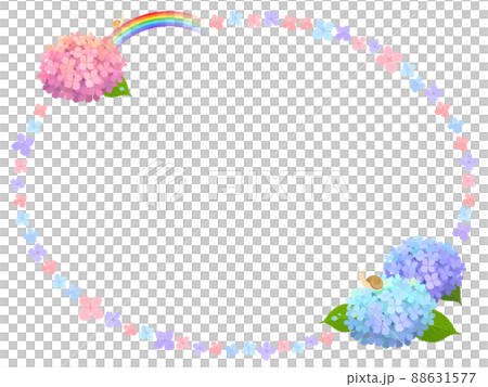 Hydrangea and rainbow frame Hydrangea and rainbow frame 88631577