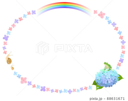 かわいい梅雨のフレームのイラスト素材
