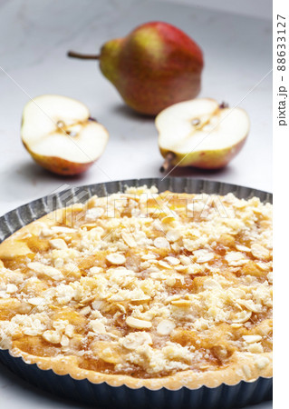 still life of fruit cake with almonds 88633127