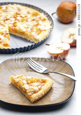 still life of fruit cake with almonds 88633128