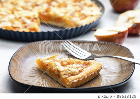 still life of fruit cake with almonds 88633129