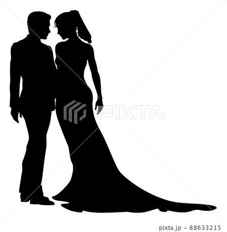 Bride And Groom Couple Wedding Dress Silhouettes Bride And Groom Couple Wedding Dress Silhouettes 88633215