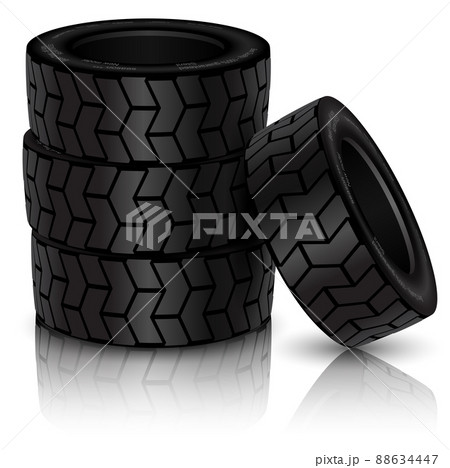 Automobile rubber whell. Black Realistic Car tire for suv 88634447
