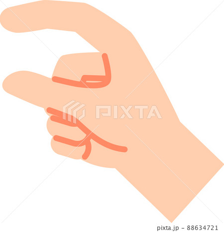 親指と人差し指でつまむ仕草をする手のイラスト素材