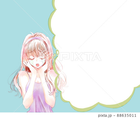 泣いている女性の吹き出し 88635011