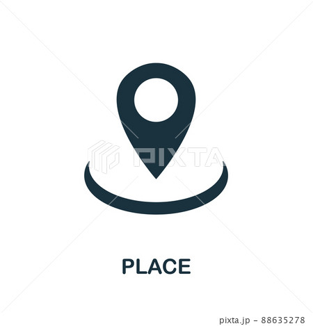 Place flat icon. Colored element sign from marketing collection. Flat Place icon sign for web design, infographics and more. Place flat icon. Colored element sign from marketing collection. Flat Place icon sign for web design, infographics and more. 88635278
