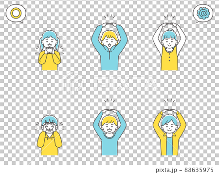 Children making a circle gesture Upper body set 3 colors Children making a circle gesture Upper body set 3 colors 88635975