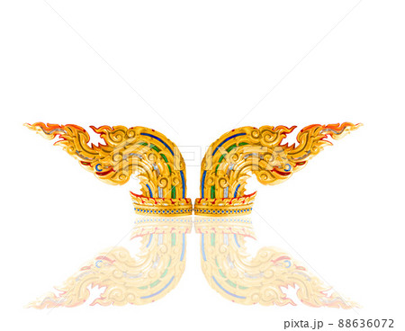Thai golden pattern isolated from white background. Thai golden pattern isolated from white background. 88636072