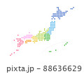 略地図　日本地図　ドットイラスト 88636629