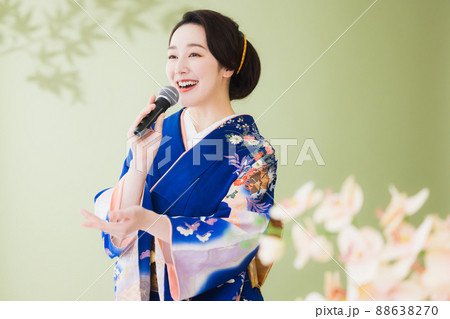 青い訪問着　演歌歌手 88638270