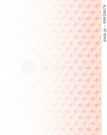 背景素材 オイルパステルで描かれた鱗柄 橙色系 左から右に濃くなるグラデーション 縦 他色有 88638676