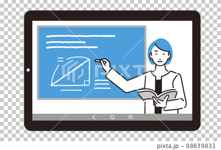 Female instructor giving online lessons 88639831